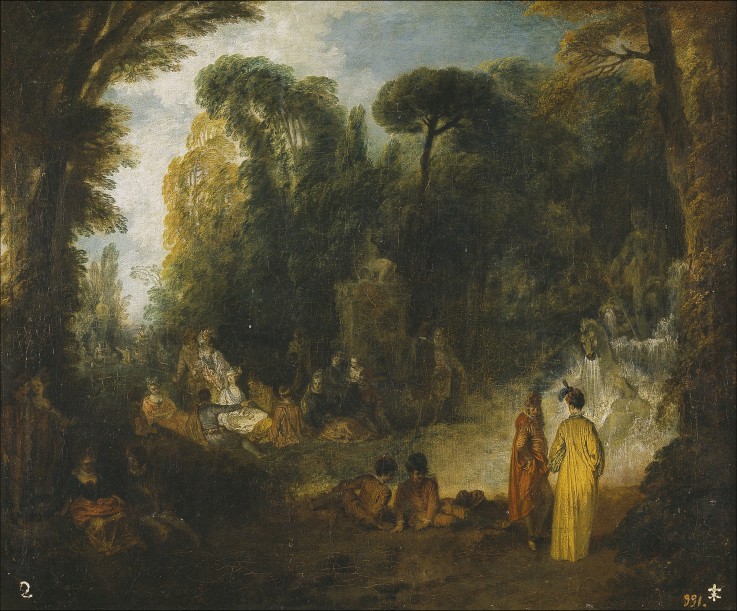 Fest im Park von Jean Antoine Watteau