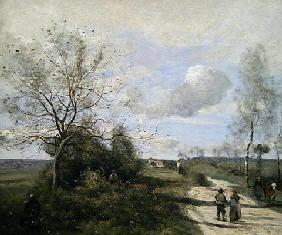 Saintry, near Corbeil, the white road (oil on canvas) 14th