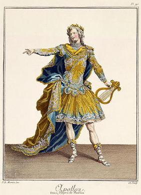 Costume for Apollo in the opera 'Phaethon', engraved by the artist, c.1780 (engraving) 17th