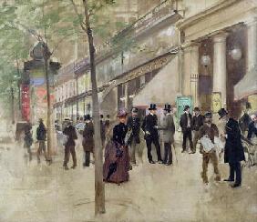 The Boulevard Montmartre and the Theatre des Varietes, c.1886 (oil on canvas) 1843