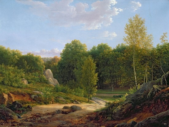 View of Fontainebleau Forest von Jean Bidauld
