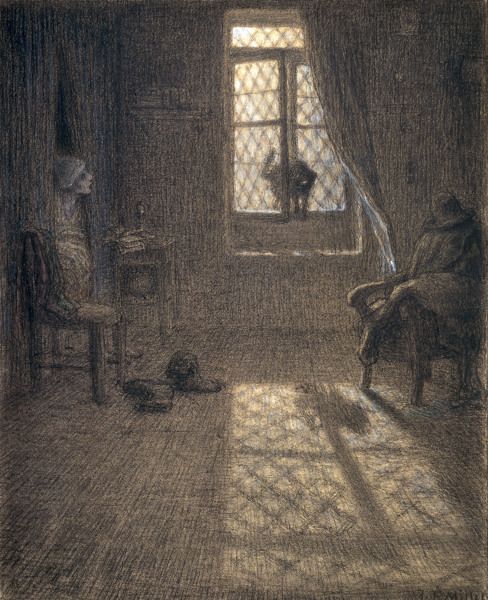 J.Millet, Cat at the Window, c.1857- 58. von Jean-François Millet