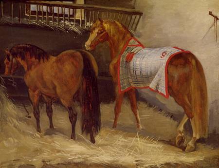 Horses in the Stables von Jean Louis Théodore Géricault