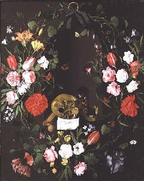 Vanitas Still Life with Flowers