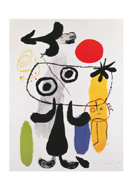 Bild:  Joan Miró - Figur gegen rote Sonne II  - (JM-853)