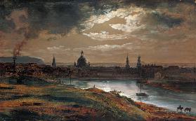 Blick auf Dresden bei Abend 1845