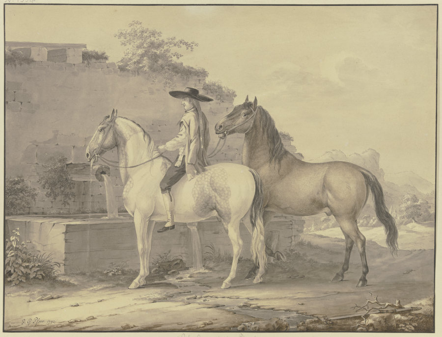 Spanische Pferde von Johann Georg Pforr