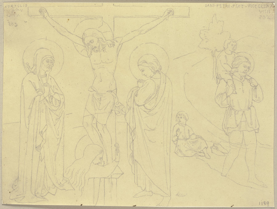 Nach einem Kruzifix von Sano di Pietro (?) von Johann Anton Ramboux