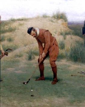 During the Time of the Sermonses, detail of the golfer 1896
