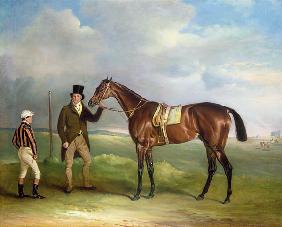 The Marquess of Cleveland's 'Chorister', held by trainer John Day Snr., with jockey John Day Jnr., a 1831