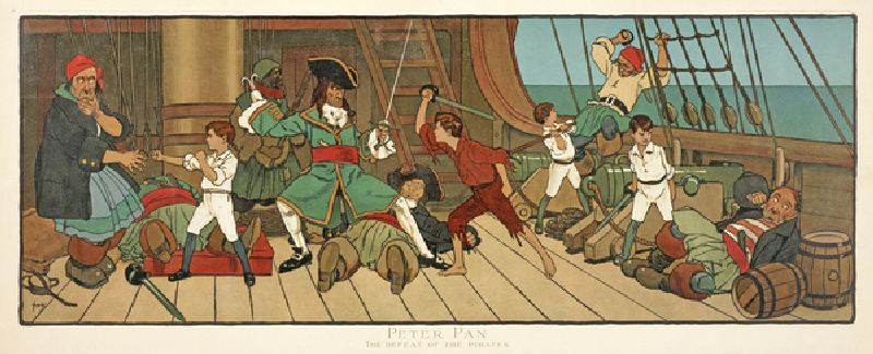 Die Niederlage der Piraten aus "Peter Pan" von John Hassall