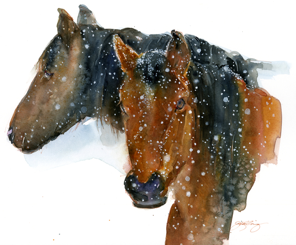 Horses in Winter von John Keeling