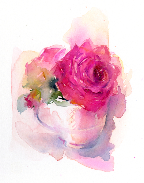 Rose in Teacup von John Keeling