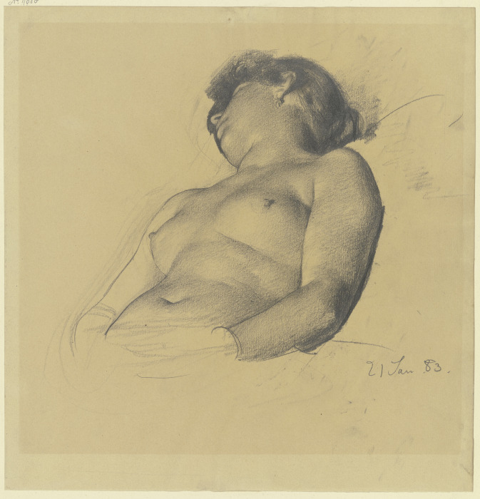 Weiblicher Halbakt einer Schlafenden von Karl Stauffer-Bern