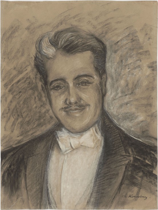 Porträt von Sergei Djagilew (1872-1929) von Konstantin Alexejewitsch Korowin