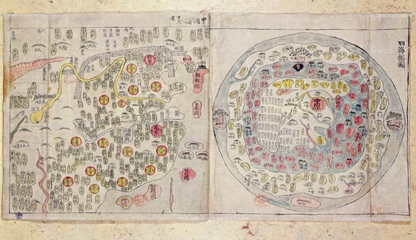 Sino Korean world map, c.1800 (hand-coloured print) von Korean School
