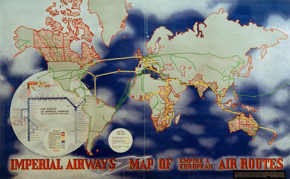 Imperial Airways Map of Empire and European Air Routes von László Moholy-Nagy