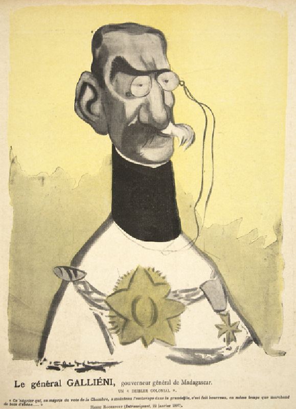 General Gallieni, Generalgouverneur von Madagaskar, Illustration aus Lassiette au Beurre: Nos Genera von Leal de Camara
