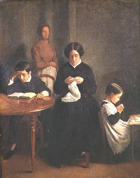 Portrait of the Mother, Brother and Sister of the Artist von Leon Joseph Florentin Bonnat
