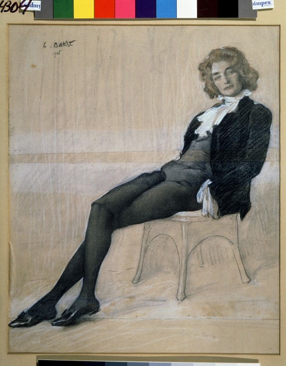 Porträt der Lyrikerin und Autorin Sinaida Hippius (1869-1945) von Leon Nikolajewitsch Bakst