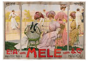 Advertising poster for the Mele Department Store of Naples 1907