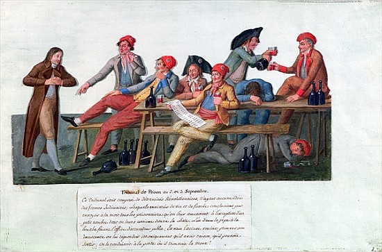 Prison Tribunal of 2 & 3 September, 1792 (gouache on card) von Lesueur Brothers