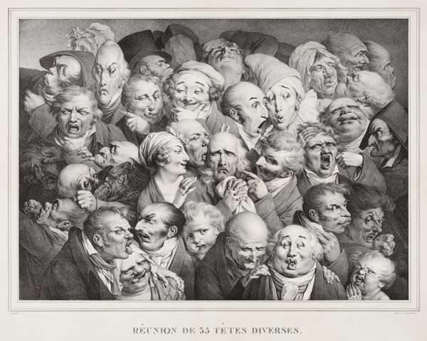 Gruppe von fünfunddreißig Köpfe 1825