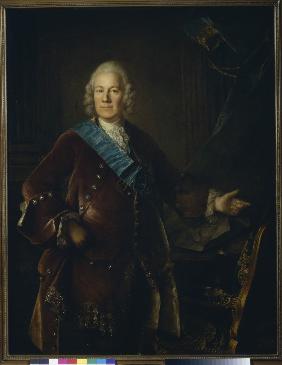 Porträt von Alexei Petrowitsch Graf Bestuschew-Rjumin (1693-1766) 1757
