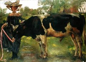 The Painter Charlotte Berend With A Bull 1902
