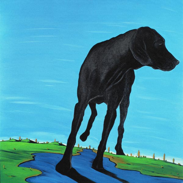 Joe''s Black Dog (new view) von Marjorie  Weiss