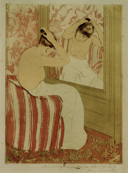 M.Cassatt, The hairdo, 1890/91 von Mary Stevenson Cassatt
