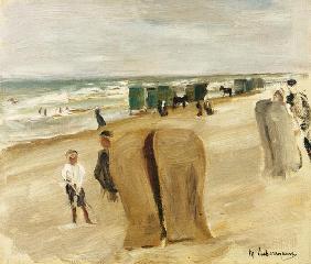 Strand mit Strandkörben 1905