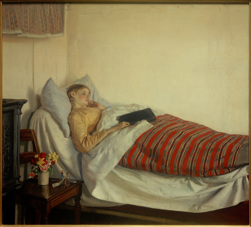 Ein krankes junges Mädchen. Tine Normand von Michael Peter Ancher