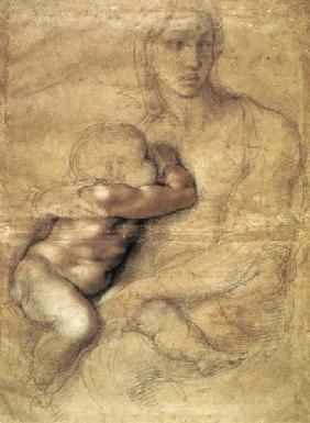 Madonna and child, c.1525 (pencil & red chalk on paper) 05th