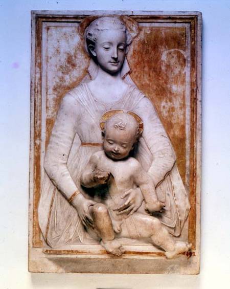 Madonna and Child, bas relief von Mino  da Fiesole