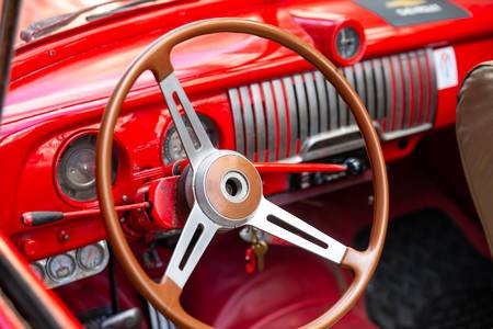 Havana, Cuba, Oldtimer, steering wheel 2020