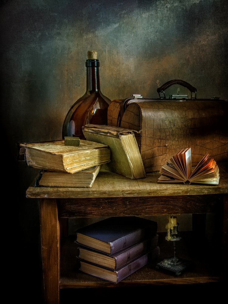 Stillleben mit Büchern. von Mykhailo Sherman