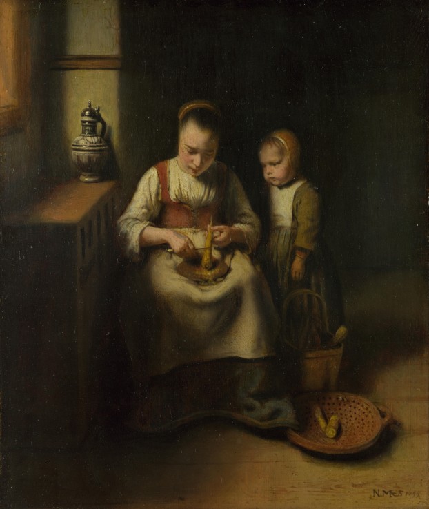 Die Rübenschälerin von Nicolaes Maes