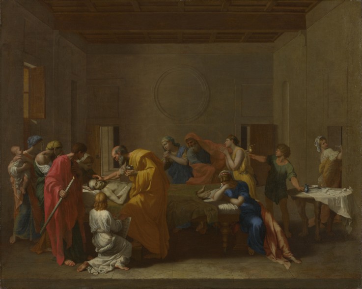 Sieben heilige Sakramente: Die Krankensalbung von Nicolas Poussin