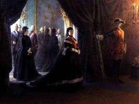 Catherine II (1729-96) at the Coffin of Empress Elizabeth (1709-61) 1874
