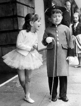 Anna and Anthony the children of Princess Lee Radziwill sister of JackieKennedy here before theatre  June 27, 1