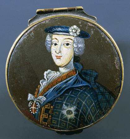 A Painted Metal Snuff Box, The Cover With A Half Length Portrait Of Prince Charles Edward Stuart (17 von 