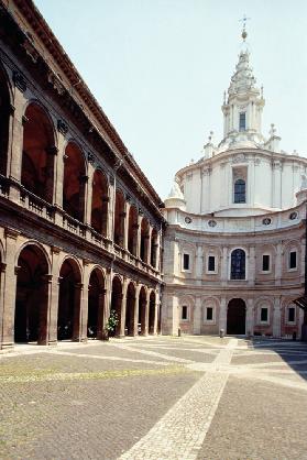 View of the facade and the court designed by Francesco Borromini  15th