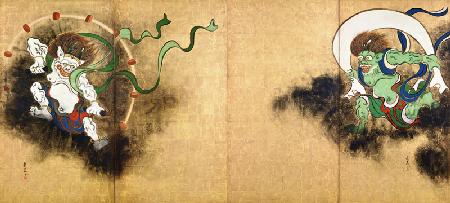 Japan: The Thunder God Raijin (left) and the Wind God Fujin (right) c. 1700