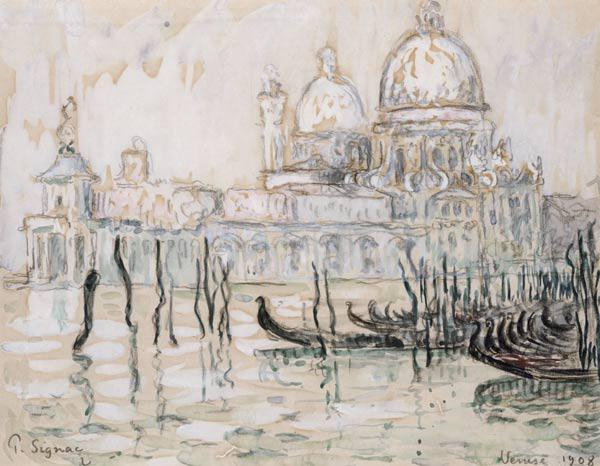 Venice or, The Gondolas, 1908 (black chalk and w/c on paper) 18th