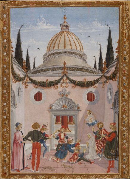 Miracle of St.Bernard / Perugino von Perugino (eigentl. Pierto di Cristoforo Vanucci)