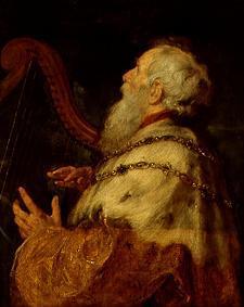 König David, die Harfe spielend.
