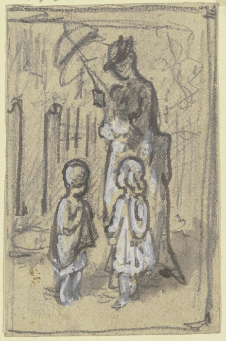 Figurenskizze: Dame und zwei Kinder von Philipp Rumpf
