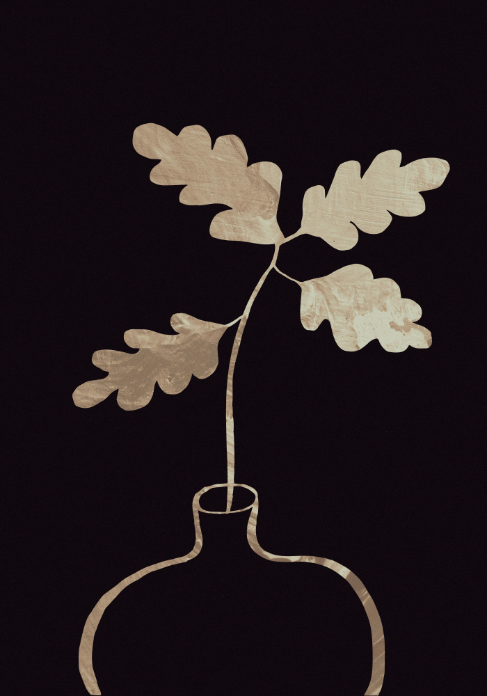 Blätter in Vase_Gold von Pictufy Studio II