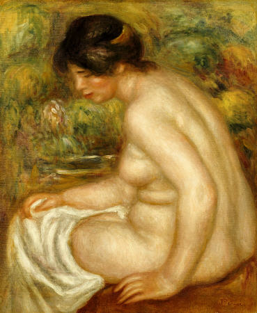 Side View Of A Seated Bather (Gabrielle) von Pierre-Auguste Renoir